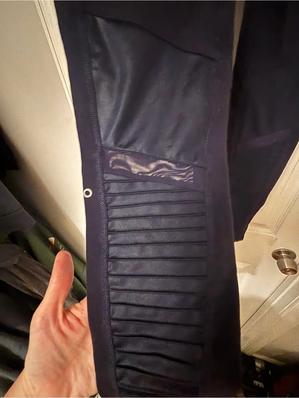 Alo High-Waist Navy Moto-Detail Leggings